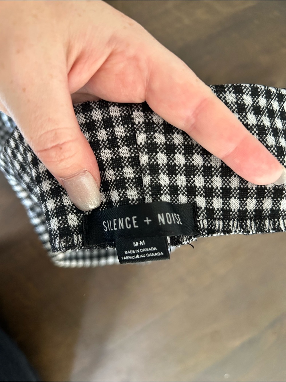 Silence + Noise urban outfitters black white jacquard print flare pull on pants - Picture 3 of 11